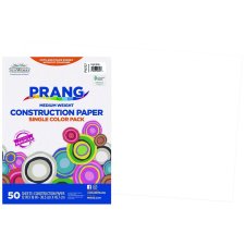 Prang® Construction Paper, 12" x 18", Bright White, 50/pkg