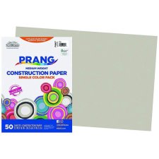 Prang® Construction Paper, 12" x 18", Grey, 50/pkg