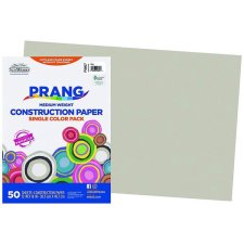 Prang Construction Paper, 12" x 18", Grey, 50/pkg