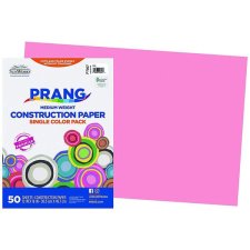 Prang® Construction Paper, 12" x 18", Pink, 50/pkg