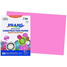 Prang Construction Paper, 12" x 18", Pink, 50/pkg