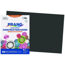 Prang Construction Paper, 12" x 18", Black, 50/pkg