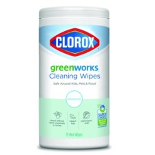 Clorox Greenworks Cleaning Wipes, Unscented, 75/tb