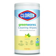 Clorox Greenworks Cleaning Wipes, Simply Lemon, 75/tb