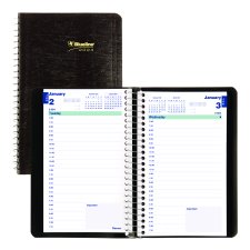 Blueline® Essential Daily Planner, 8" x 5", Black