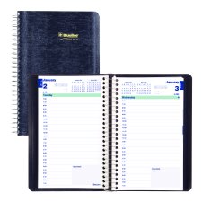 Blueline® Essential Daily Planner, 8" x 5", Blue