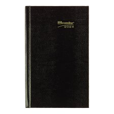 Brownline® Traditional Daily Planner, 8" x 5", Black