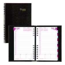 Brownline® CoilPro™ Daily Diary, 8" x 5", Black