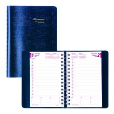 Brownline® Essential Daily Diary, 8" x 5", Blue