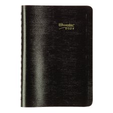 Brownline® Essential PlannerPlus Daily Diary, 8" x 5", Black