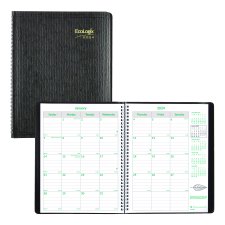 Brownline® EcoLogix® Monthly Planner, 11" x 8-1/2", Black