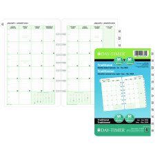 Day-Timer® Refill Monthly Desk Size, 2 Pages/Month, Bilingual