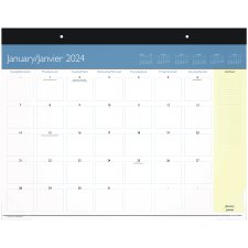 AT-A-GLANCE® QuickNotes® 2.0 Monthly Desk Pad, 21-3/4" x 17", Bilingual