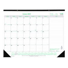 Brownline® Ecologix™ Monthly Desk Pad, 22" x 17"