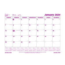 Brownline® Monthly Desk/Wall Calendar Pad Refill, 23-1/2x18-1/4"