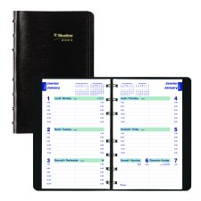 Blueline® Essential Weekly Diary, 8" x 5", Bilingual, Black