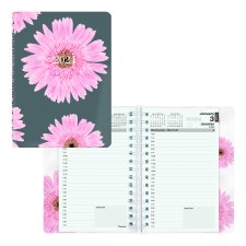 Blueline® Essential Pink Ribbon Daily Diary, 8" x 5", Bilingual, Pink