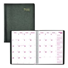 Brownline® Essential Monthly Diary, 11" x 8-1/2", Black
