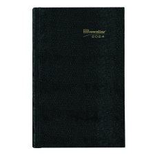 Brownline® Traditional Daily Journal, 10" x 7-7/8", Black