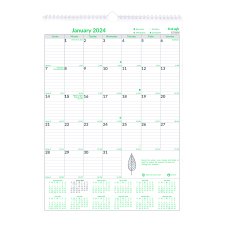 Brownline® EcoLogix® Monthly Wall Calendar, 12" x 17"