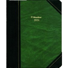 Blueline® Traditional Daily Diary, 8-1/8" x 6-1/2", Bilingual, Green