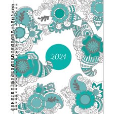 Blueline® DoodlePlan™ Weekly/Monthly Planner, 11" x 8-1/2", Botanica, Bilingual