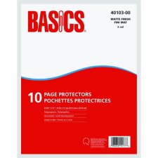 Basics Page Protectors, Matte, 3 mil, Letter, 10/pk
