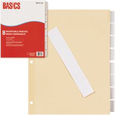 Basics Insertable Indexes, Clear, 8 tabs 