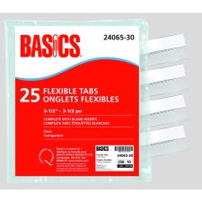 Basics Flexible Tabs, 3-1/2", Clear