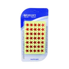 Westcott Star Stickers, Red, 350/pkg