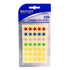 Westcott Star Stickers, Multi-coloured, 350/pkg