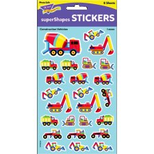 Trend Supershapes Stickers Construction Vehicles