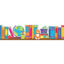 Eureka School Extra Wide Deco Trim,colour My World Books