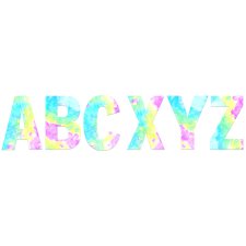 Jumbo Decorative Letters, Fluorescent Tie-Dye