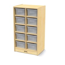 Jonti-Craft 10 Cubbie Tray Mobile Unit, Clear Bins