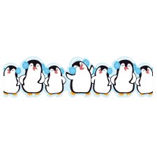 Extra Wide Decorative Trim, Winter Penguins