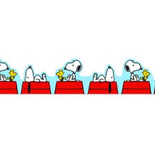 Extra Wide Decorative Trim, Peanuts Snoopy on Doghouse