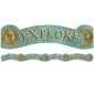 Extra Wide Decorative Trim, Curiosity Garden Dream Explore Create Imagine