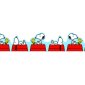 Extra Wide Decorative Trim, Peanuts Snoopy on Doghouse
