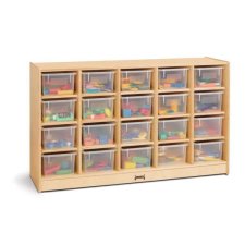 Jonti-Craft 20 Cubbie-Tray Mobile Storage, Clear Trays