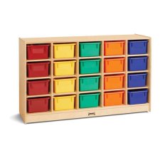 Jonti-Craft 20 Cubbie-Tray Mobile Storage, Coloured Trays