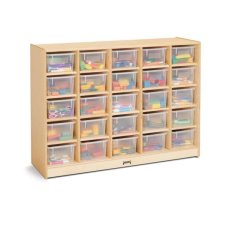 Jonti-Craft 25 Cubbie-Tray Mobile Storage, Clear Trays 