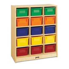 Jonti-Craft 15 Cubbie-Tray Mobile Unit, Coloured Trays