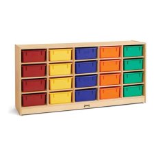 Jonti-Craft 20 Tub Mobile Storage, Coloured Tubs