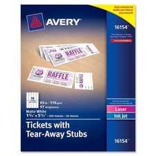 Avery Tickets with Tear Away Stubs