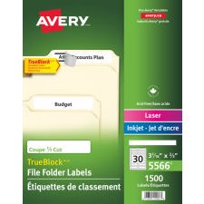 Avery TrueBlock File Folder Labels, White