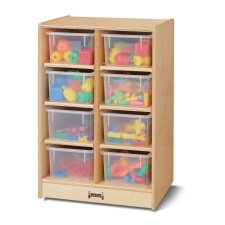 Jonti-Craft 8 Cubbie-Tray Mobile Unit with Clear Trays