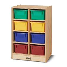 Jonti-Craft 8 Cubbie-Tray Mobile Unit with Coloured Trays