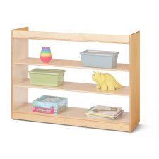 Jonti-Craft Adjustable Mobile Straight-Shelf with Lip and See-Thru Back