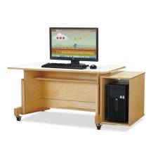 Jonti-Craft Apollo Single Computer Desk, White Top